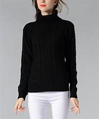Image result for Black Chunky Cable Turtleneck Sweater