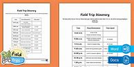 Image result for Field Trip Itinerary
