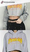 Image result for Cropped Thrasher Hoodie Grey