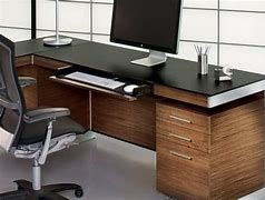 Image result for Modern Walnut Office Desk