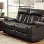 Image result for Black Leather Reclining Sofa