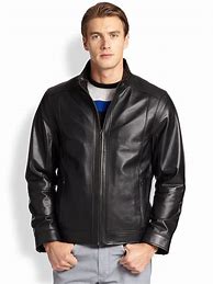 Image result for Bomber Lambskin Black Leather Jacket Men