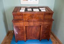 Image result for Antique Campaign Walnut Writing Desk