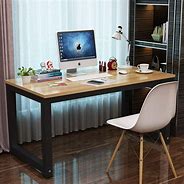Image result for Wood and Steel Office Desk