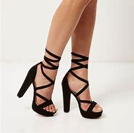 Image result for Black Lace Up Heels
