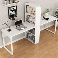 Image result for Double Tier Office Desk with Drawers