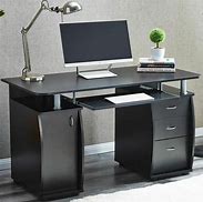 Image result for black computer desk with drawers