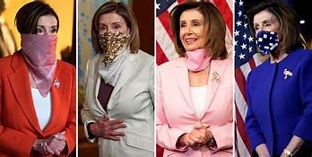 Image result for Nancy Pelosi Picture Today with Mask