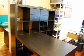 Image result for IKEA Expedit Desk and Shelf