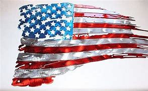 Image result for Metal Tattered American Flag