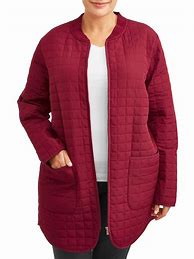 Image result for Plus Size Wine Quilted Jacket