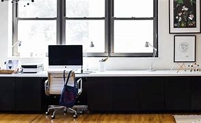 Image result for Office Double Desk in a Cabine