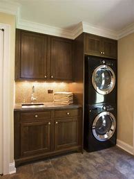Image result for Stacked Washer Dryer Cabinet