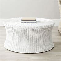 Image result for White Wicker Ottoman
