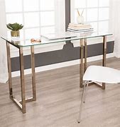 Image result for Silver Desk with Glass Top
