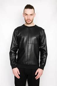 Image result for Leather Sweater Men