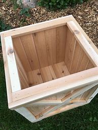 Image result for Natural Wood Outdoor Planter Box