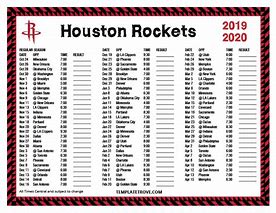 Image result for Houston Rockets Calendar