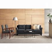 Image result for Wayfair Zipcode Design Ibiza 80.3" Flared Arm Sofa Upholstery, Microfiber/Microsuede in Brown, Size 32"H X 78"W X 32"D