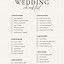 Image result for Wedding Itinerary Template Word