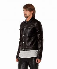 Image result for Leather Denim Jacket
