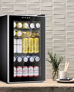 Image result for small refrigerator with glass door
