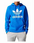 Image result for Black Adidas Hoodie Blue Stripes