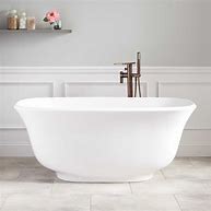 Image result for Wyndham Collection WCOBT101460 Rebecca 60" Free Standing Acrylic Soaking Tub With Center Drain Drain Assembly And Overflow White / Brushed Nickel