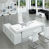 Image result for 78.7" Modern White L-Shape Executive Desk Drawers & Cabinet Office Desk Right Hand