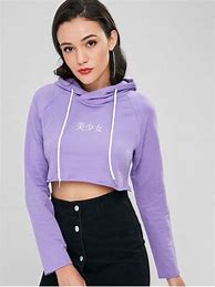 Image result for Purple and Black Cropped Hoodie