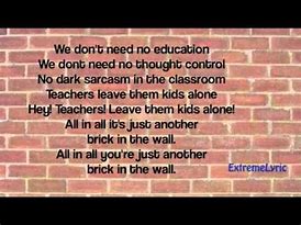 Image result for Another Brick in the Wall Lyrics