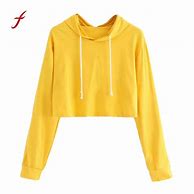 Image result for Girls Yellow Cropped Hoodie