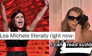 Image result for Lea Michele Can't Read Meme