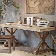 Image result for Natural Wood Home Office Desk