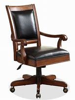 Image result for Wood and Leather Desk Chair