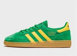 Image result for Adidas Black with Yellow Stripe Shoes