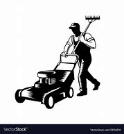 Image result for Man Pushing Lawn Mower