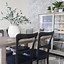 Image result for Farmhouse Dining Table and Black Chairs