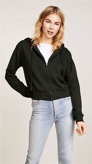 Image result for Stori Black Cropped Zip Up Hoodie