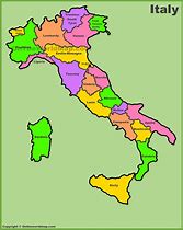 Image result for Regional Map of Italy with Cities