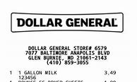 Image result for Dollar General Receipt