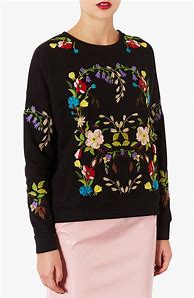 Image result for Embroidered Floral Sweatshirt