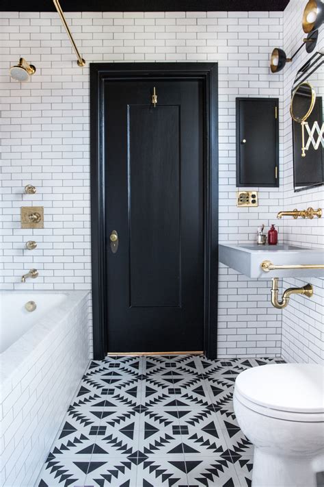 Small Bathroom Ideas in Black, White & Brass   COCOCOZY