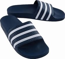Image result for Adidas Slippers Blauw Wit