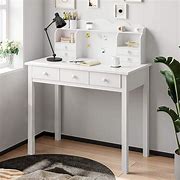 Image result for White Wood Bedroom Desk with Drawers
