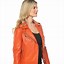 Image result for Plus Size Orange Leather Jacket