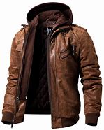 Image result for Fur Hood Leather Jacket