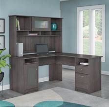 Image result for L-Shaped Desk and Hutch