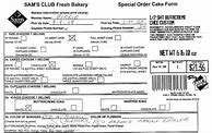 Image result for Sam's Club Cake Order Form