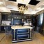 Image result for Navy Blue White Kitchen Cabinets